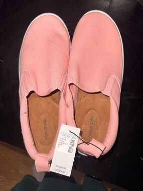Maurices Coral-Pink Slip-On Canvas Shoes